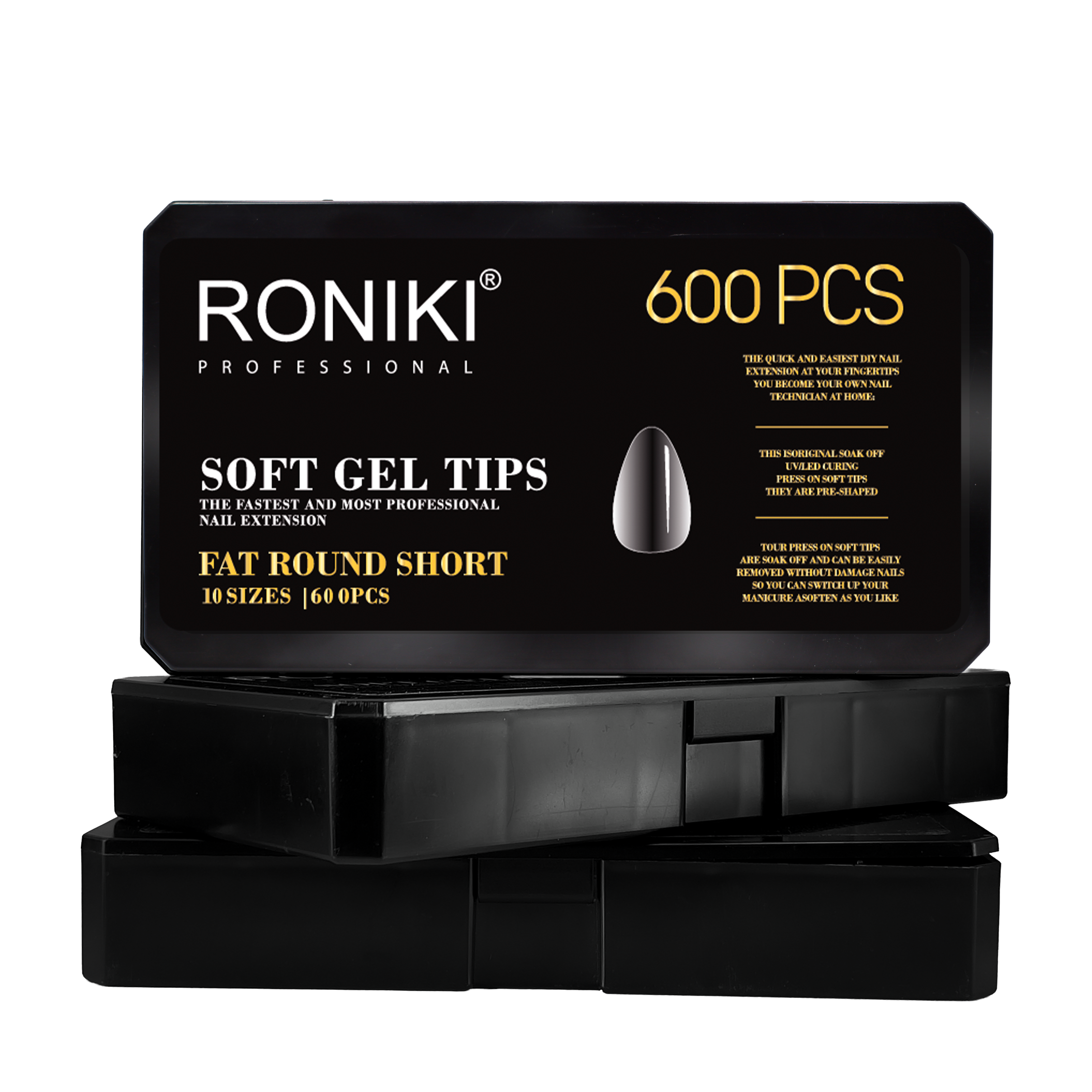 Caja Soft Gel Tip (Fat Round Short)