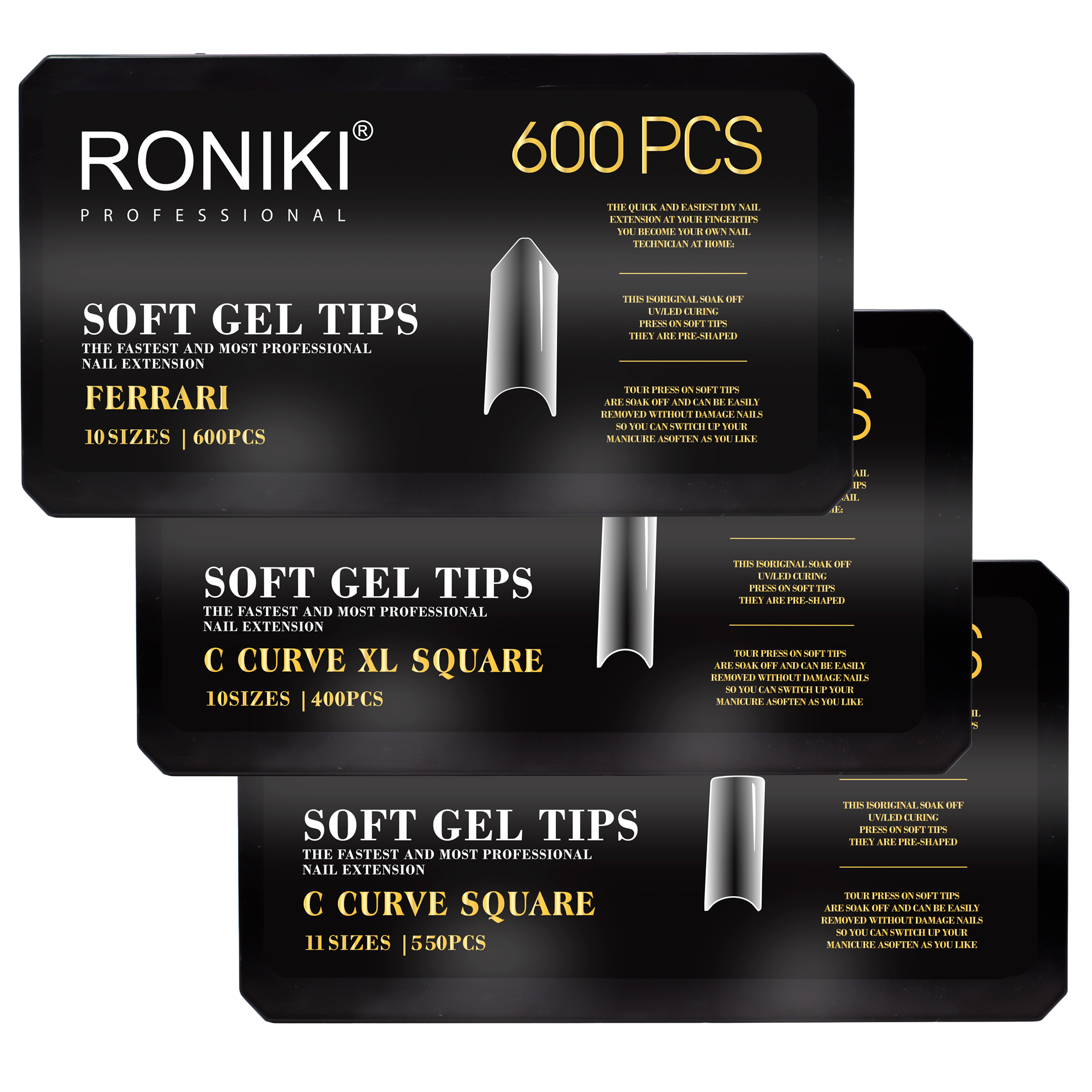 Cajas Tips Gel Extensiones